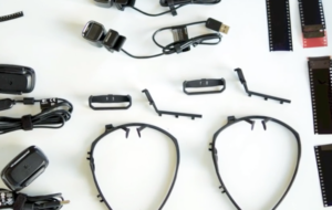 Image of several pieces of head gear used to track the participants of the FASD project