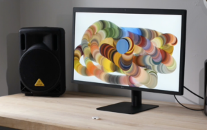 Image of a multicoloured wiggly line on a computer screen