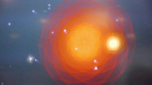 Image of an orange mandala on a dark background